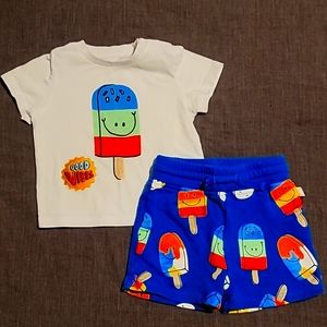 Stella McCartney Baby Good Vibes Ice Cream Short Set, Size 6 Months